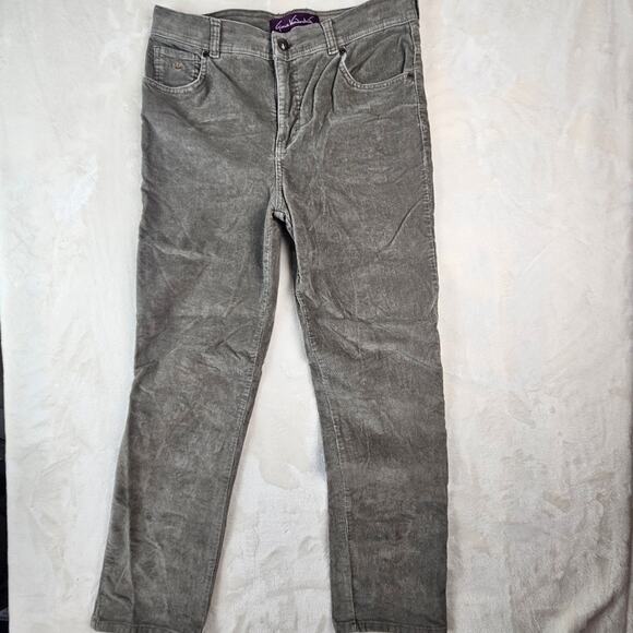 Gloria Vanderbilt Corduroy Jeans Denim 10 Petite 10P Comfort Gray - Picture 1 of 10